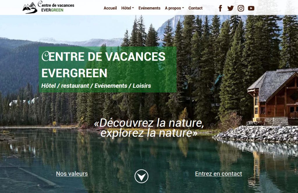 site fictif Evergreen